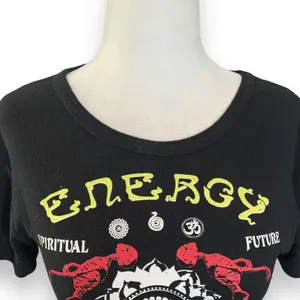 Urban Outfitters ENERGY Graphic Crop‎ Top Black Spiritual Skeleton Tee Boho thumbnail 5
