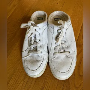 Keds Backless Slide Sneaker Women's White Leather Lace Up Casual Shoes Size 9 thumbnail 2