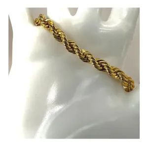 Gold tone braided bracelet Gold thumbnail 4