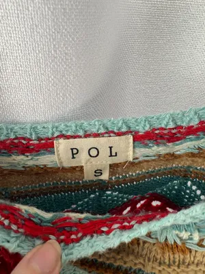 POL‎ Women's Colorful Crochet Crop Top Size Small Hand Made EUC thumbnail 5