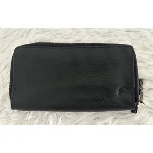 Lucky Brand black leather zip-around wallet with a gold‎ plate detail thumbnail 3
