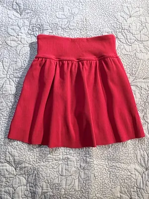 SPANX Get Moving Contour Rib Front Slit Skort True Red Sz XS👽🧡 thumbnail 2