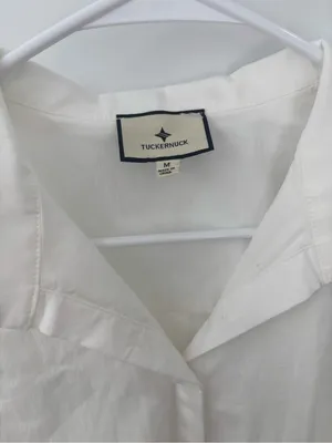 Tuckernuck White Collared Sleeveless Shirt dress preppy coastal thumbnail 3