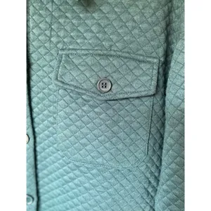 Prettygarden Teal Quilted Shacket‎ Button Up Shirt Jacket with Pockets M Winter thumbnail 4