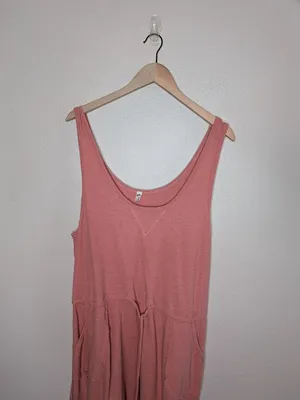Free People Intimately Free On Cloud Rose Pink Sleeveless Cotton Jumpsuit Large thumbnail 2