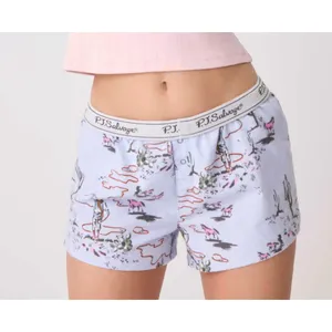 PJ Salvage Western Cowboy Horse Flannel Pajama Boxer Shorts Blue L thumbnail 3
