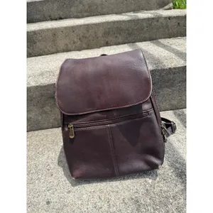 Davis King Vintage Dark Brown Patina Leather Mini Rucksack Flap Zipper Pockets thumbnail 7