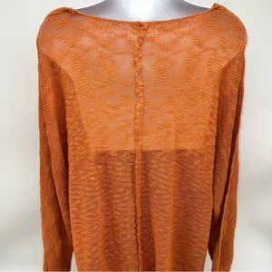 Mittoshop Rust Loose Texture Long Sleeve knit Top/Sweater in Pumpkin-Size L thumbnail 7