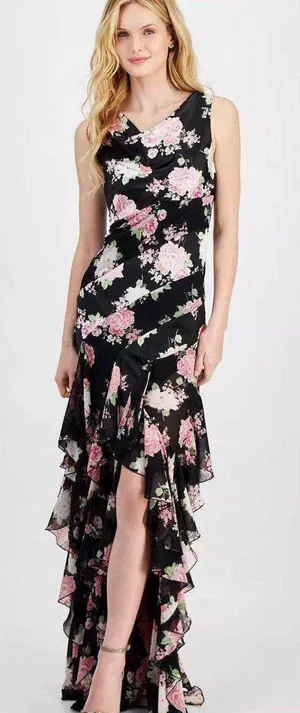 City Studios Ruffled Floral Maxi Dress thumbnail 1
