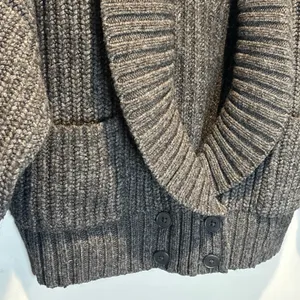 By Anthropologie Gray Chunky Knit Crapped Cardigan Sweater - size XS thumbnail 5