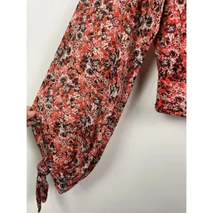 Free People All Dolled Up Mesh Floral Mock Neck Top Blouse Size XS‎ Open Back thumbnail 6
