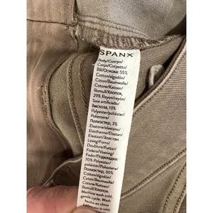 SPANX Twill Cropped Pants Wide Leg Smoke Brown High Rise Medium Pockets Stretch thumbnail 3