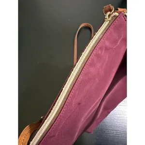Dooney & Bourke Nylon Crossbody Bag Plum Burgundy Tan Leather Trim Duck Logo thumbnail 6