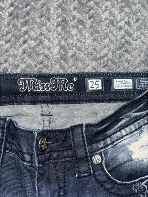 Miss Me Womens Ankle Skinny Medium Wash Embroidered Mid Rise Sz 25 thumbnail 3