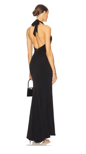 x REVOLVE Illegal Halter Gown in Black thumbnail 2