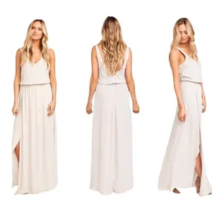 Show Me Your Mumu Taupe Nude Kendall Maxi Side‎ Slit Gown Dress Size XS thumbnail 2