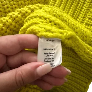 SHOW ME YOUR MUMU Bailey‎ Chunky Sweater Lime Sz Small thumbnail 6