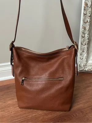 Coach Val Leather Crossbody Duffle Bag, Redwood Brown / Gold, C2818 thumbnail 6