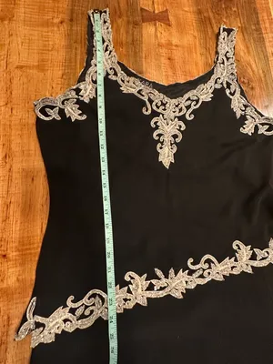 JKARA Beaded Gown Black Silver Sequin Evening Dress Formal Wedding Guest Plus 18 thumbnail 10