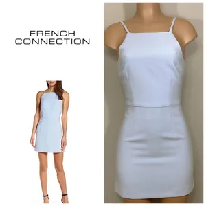 New. French Connection baby blue mini dress. MSRP $168. Size 6 thumbnail 2