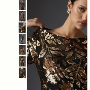 Anthropologie Short-Sleeve Sheer Embellished Mini Dress thumbnail 5