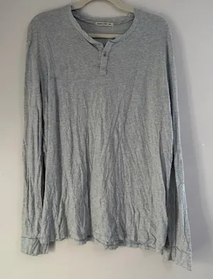 Marine Layer Supima Cotton Modal Blend Striped Henley Long Sleeve Tee‎ Size M/L thumbnail 1