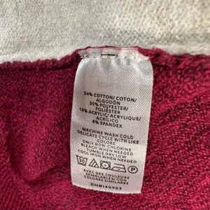 LOFT Colorblock Knit Cardigan Sweater Women's X-Small Button Front Burgundy thumbnail 8