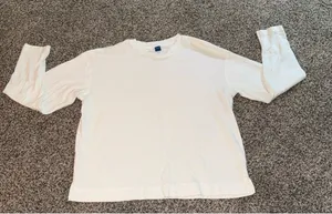 Old Navy Women's White Vintage Tee Long Sleeve Tee Size Small thumbnail 1