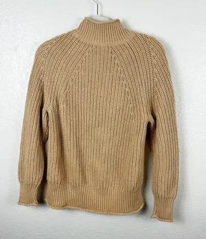 J. Crew Relaxed Rollneck Sweater in Sandy Beach 100% Cotton Size XS thumbnail 6