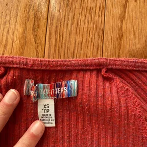 Urban Outfitters berry red ribbed square neck long sleeve top thumbnail 7