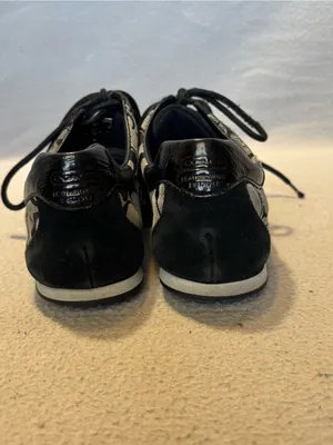 Coach Katelyn Black and Gray Canvas Signature Logo Sneakers size 7.5 thumbnail 5