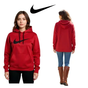✅ Nike Crimson Hoodie with Ebony Swoosh excellent condition women size M thumbnail 2