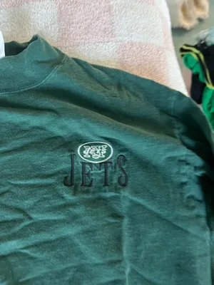 NFL Team Apparel Green and black vintage New York Jets long sleeve shirt #NFL thumbnail 2
