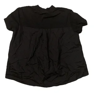 Adidas Women's Roomy Crew Neck Mixed Media Short Sleeve Black Tee Shirt Top M thumbnail 2