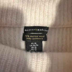 Mercer & Madison Luxury Merino‎ Wool Cashmere Mock Neck Sweater White XL Ribbed thumbnail 2