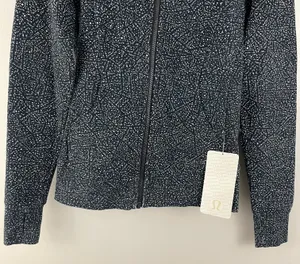 Night View Black White Polka Dot Athletic Workout Scuba Hoodie NEW thumbnail 5