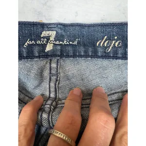 7 For All Mankind Dojo Cropped Flare Jeans Retro Y2K Boho Medium Wash Denim 28 thumbnail 3