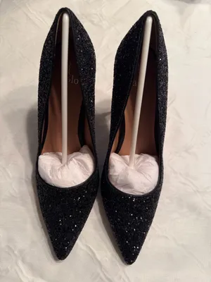 Linea Paola Black Sequins Pumps Shoes NWT Size 9M thumbnail 4