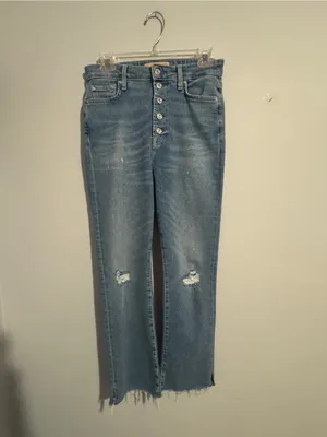 7 For All Mankind The Ultra High Rise Slim Kick Distressed Jeans- 28 thumbnail 2