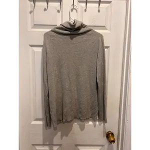 Banana Republic Womens Silk Cashmere Blend Cowl Neck‎ Sweater Heather Gray Large thumbnail 4
