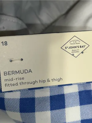 St John’s Bay white and blue gingham Bermuda shorts. Nwt thumbnail 11