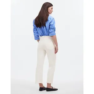 Madewell 90s Straight Crop Jean Tile White High Rise Raw Hem Women US 32 NWT thumbnail 4
