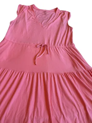 Beyond Yoga Featherweight Out & About Ruffle Mini Tier Dress Coral Size Medium thumbnail 4