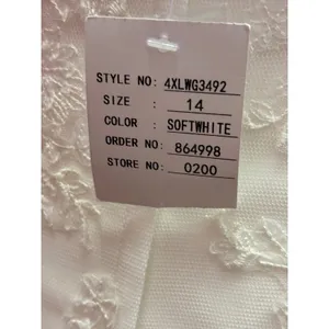Strapless Lace Applique Tulle Wedding Gown Extra Length Ivory White thumbnail 10