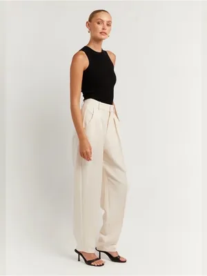 Dissh Jackson Tapered Trouser Pants 2 Cream Minimal Clean Girl Scandi Work Chic thumbnail 6