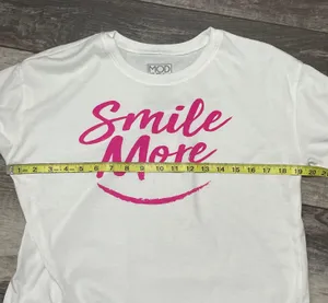 Smile More white Croptop with pink letters Medium thumbnail 7