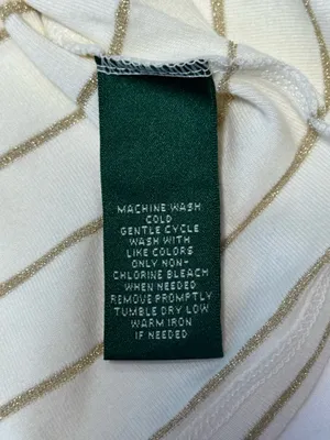 Lauren Ralph Lauren White and Gold Metallic Striped Boatneck Top thumbnail 6