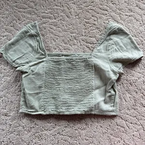 Hollister Green Crop Top Square Neck thumbnail 2