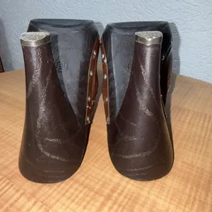 Vintage‎ Y2K Fioni Brown Boho Studded Mule Festival Faux Leather Heels 8.5 thumbnail 11