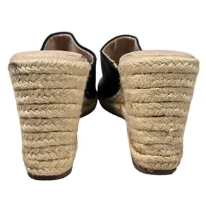 SONOMA Womens Black Espadrille Wedge Mules Sandals Size 9.5 Slip On‎ Peep Toe thumbnail 3
